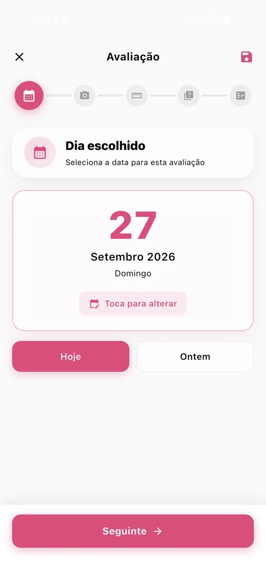 Ecrã de avaliação periódica
